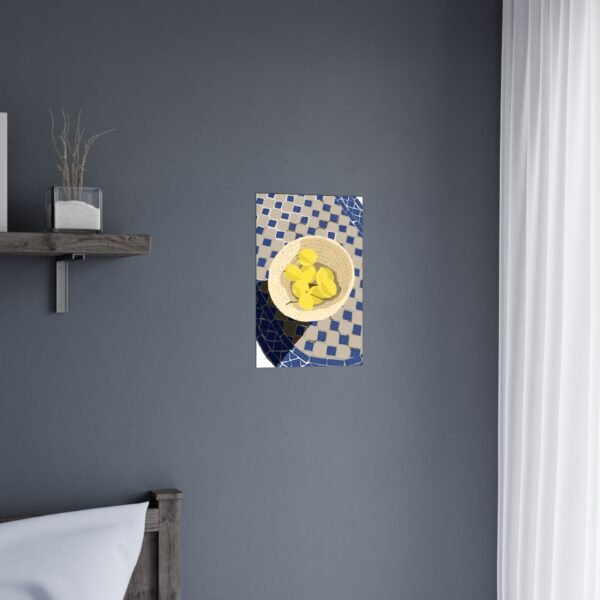 matte poster — mediterranean tile still life with lemon bowl