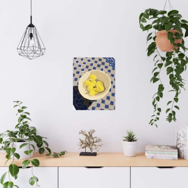 matte poster — mediterranean tile still life with lemon bowl