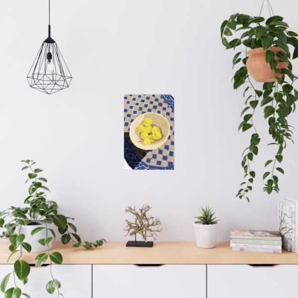 matte poster — mediterranean tile still life with lemon bowl