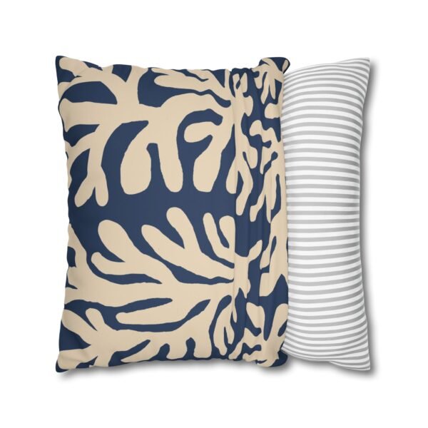 taie d’oreiller imitation daim – motif marin corail