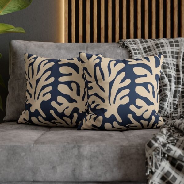 taie d’oreiller imitation daim – motif marin corail