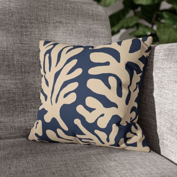 taie d’oreiller imitation daim – motif marin corail