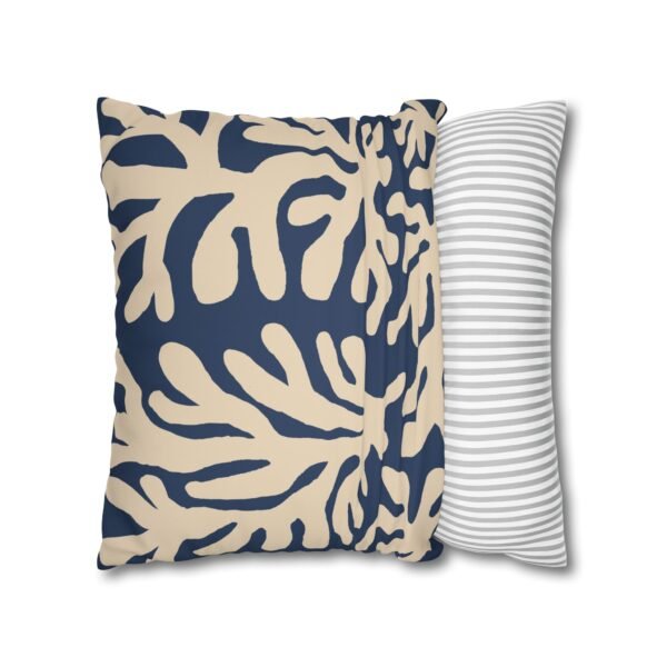 taie d’oreiller imitation daim – motif marin corail