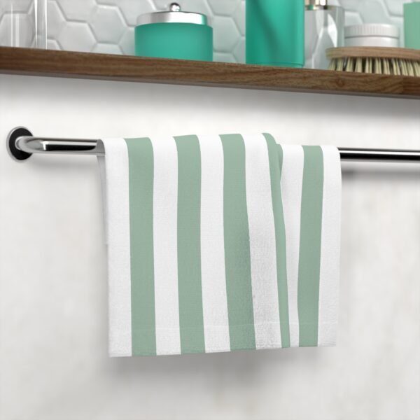 serviette visage rayures vert – méditerranée