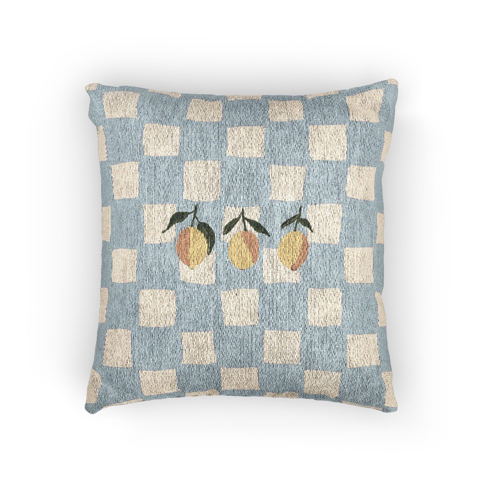 oreiller tissé “citrons de méditerranée” – 43 x 46 cm