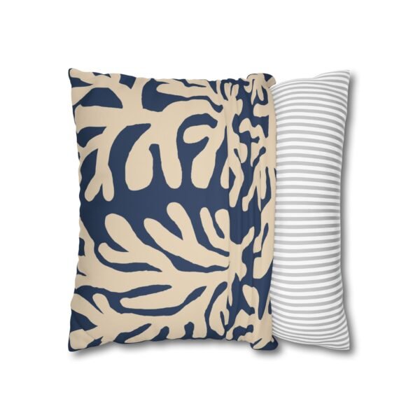 taie d’oreiller imitation daim – motif marin corail