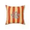 coussin “la dolce vita” – rayures sable & orange coussin “la dolce vita” – rayures sable & orange