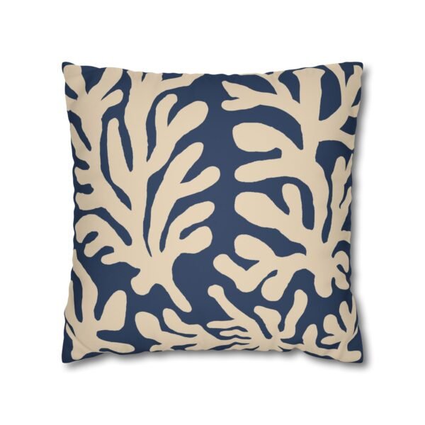 taie d’oreiller imitation daim – motif marin corail