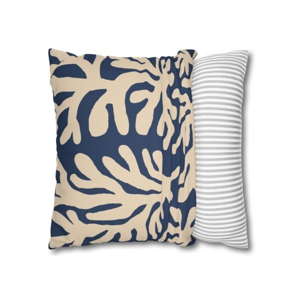 taie d’oreiller imitation daim – motif marin corail