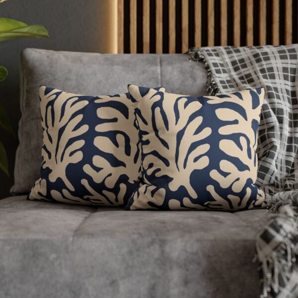 taie d’oreiller imitation daim – motif marin corail