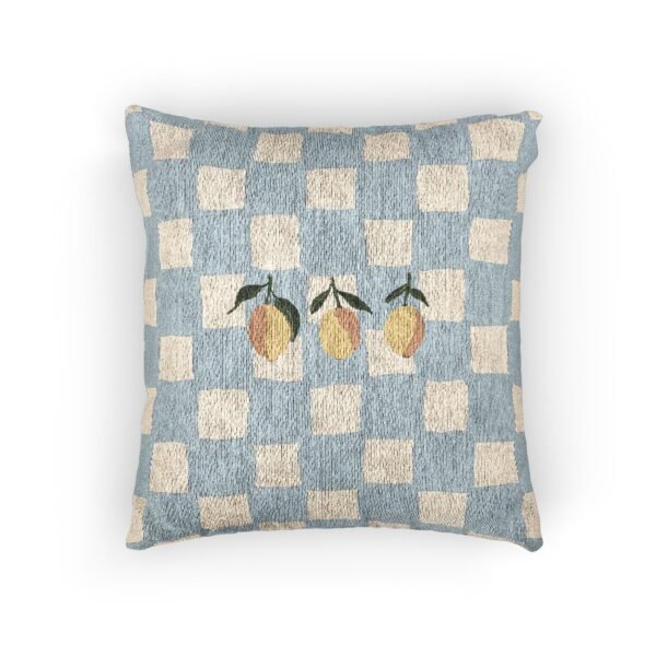 oreiller tissé “citrons de méditerranée” – 43 x 46 cm