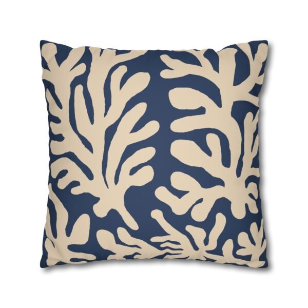 taie d’oreiller imitation daim – motif marin corail