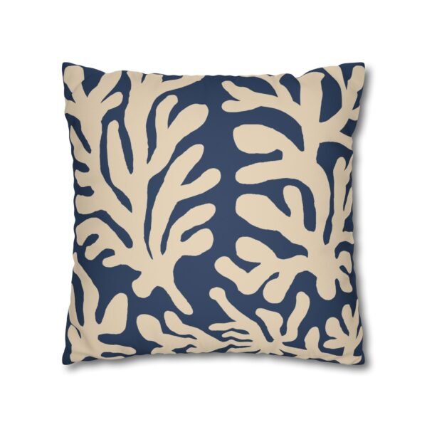 taie d’oreiller imitation daim – motif marin corail