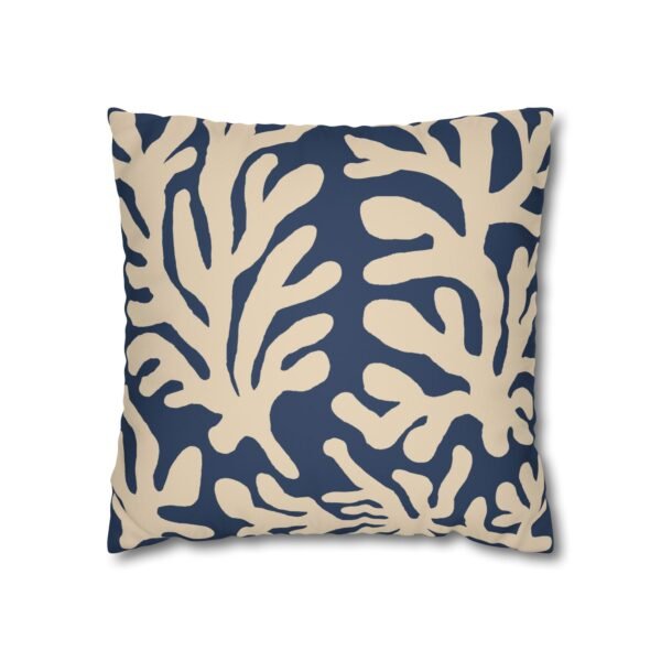 taie d’oreiller imitation daim – motif marin corail