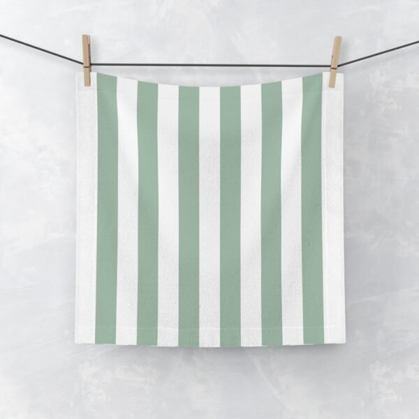 serviette visage rayures vert – méditerranée