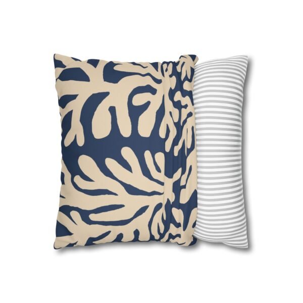 taie d’oreiller imitation daim – motif marin corail